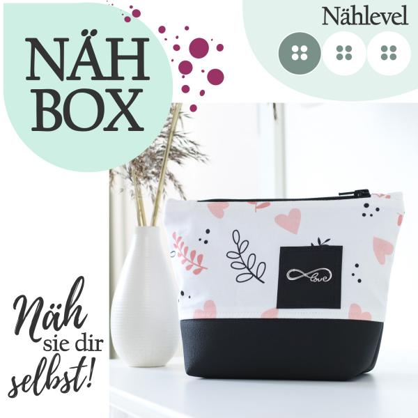 Nähbox Kosmetiktasche - Herzblatt