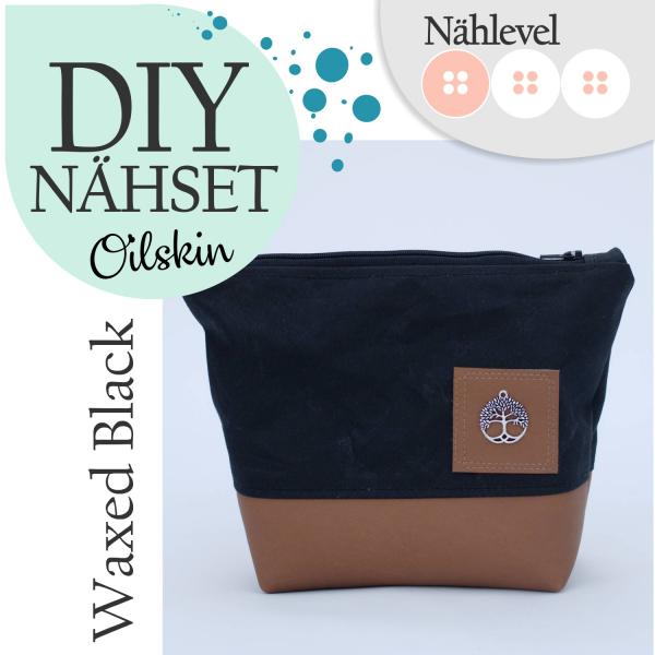 Nähset Kosmetiktasche - Waxed Black