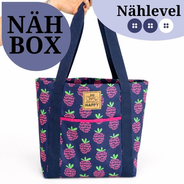Nähset Tasche 'Leni' - Himbeere inkl. Labelset 'Fun'