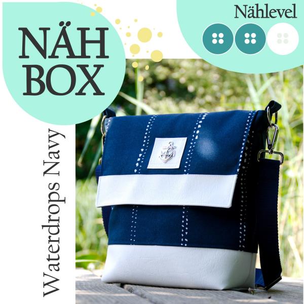 Nähbox 'Amber' - Waterdrops Navy