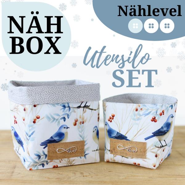 Nähset Utensilo groß & klein - Wintervögel