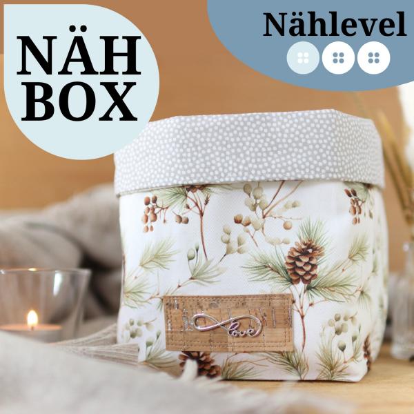 Nähset Utensilo groß - Tannenzapfen natur