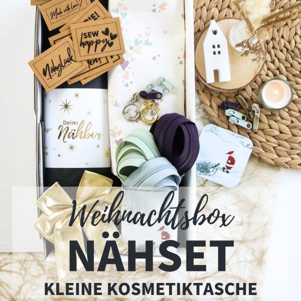 Weihnachtsbox mit Nähset für kleine Kosmetiktasche