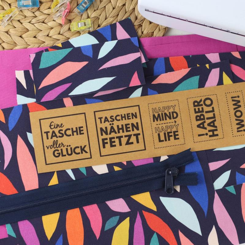 Nähset Boxybag 'Medium' - Farbenfroh inkl. Labelset 'Statement'