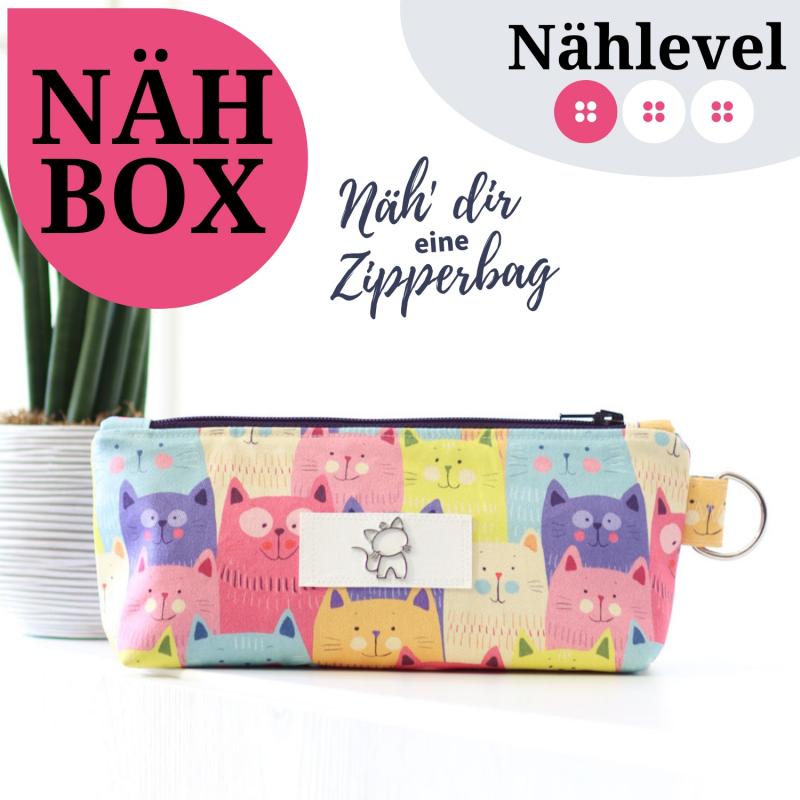 Nähset Zipperbag - Mietzekatze