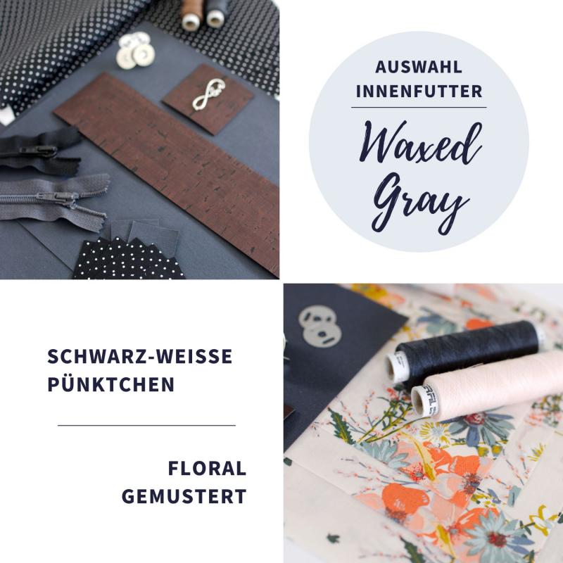 Nähset Umhängetasche - Waxed Grey