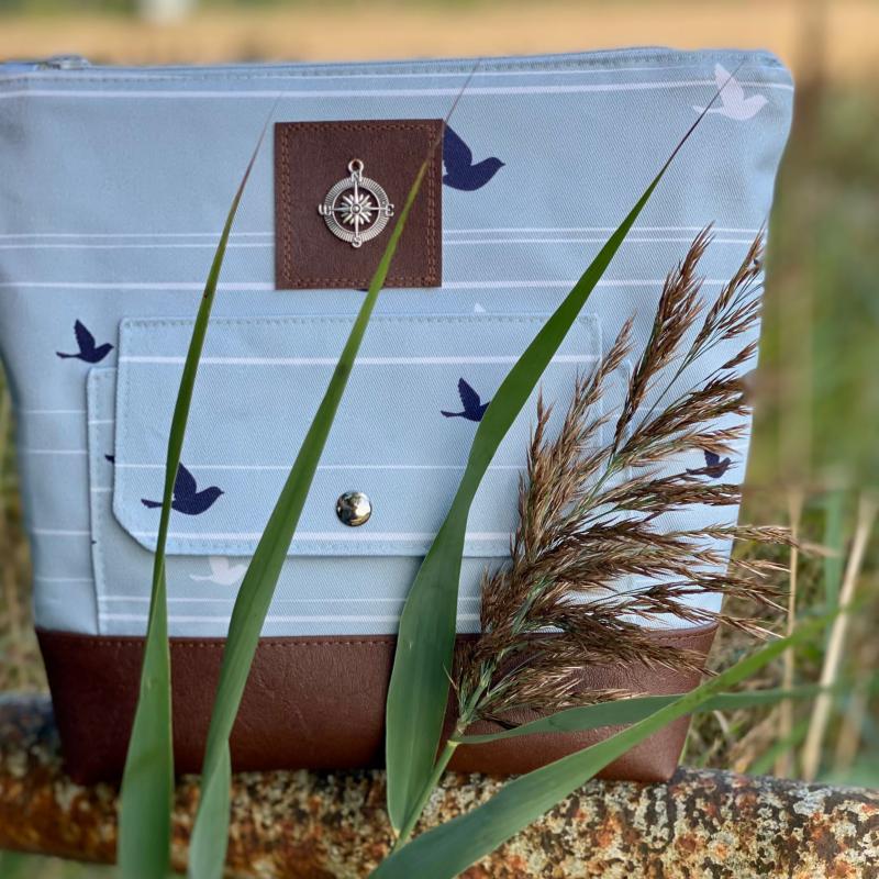 Nähbox große Kosmetiktasche - Blue Bird