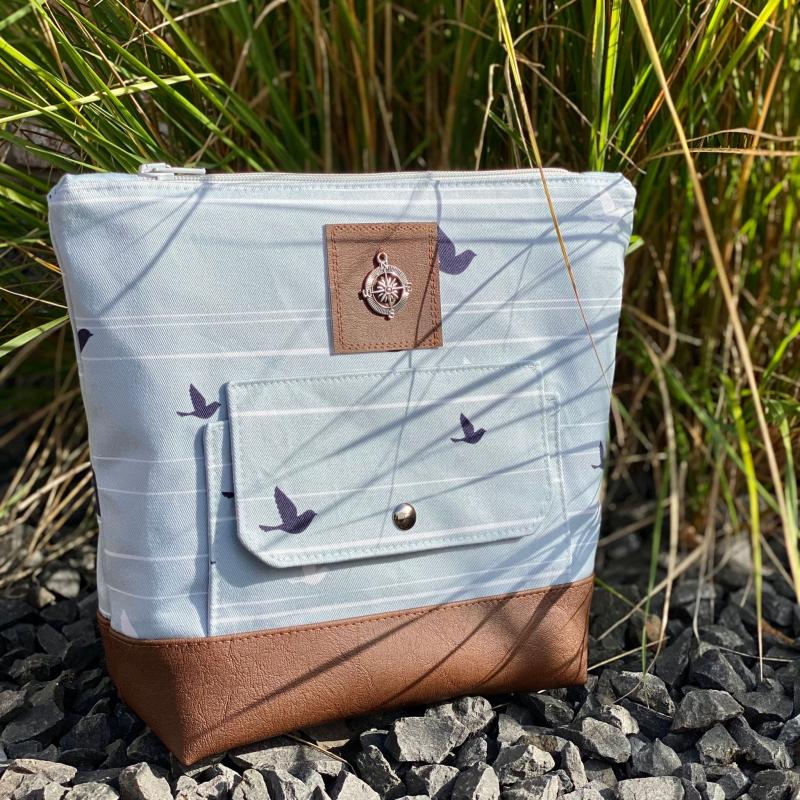 Nähbox große Kosmetiktasche - Blue Bird