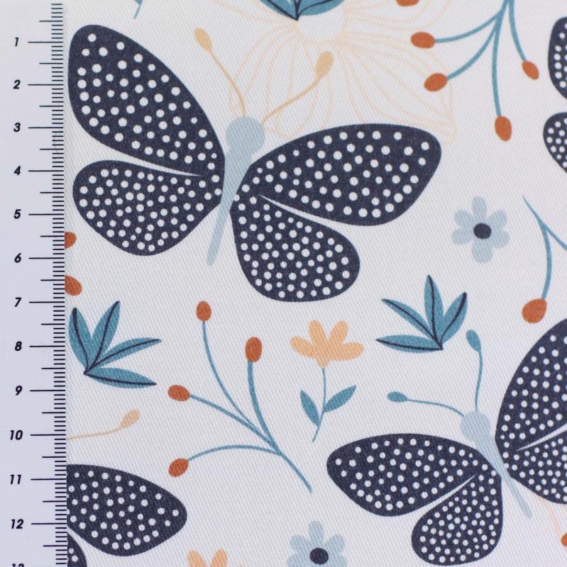 Canvas Eigenproduktion 'Schmetterlinge jeansblau'
