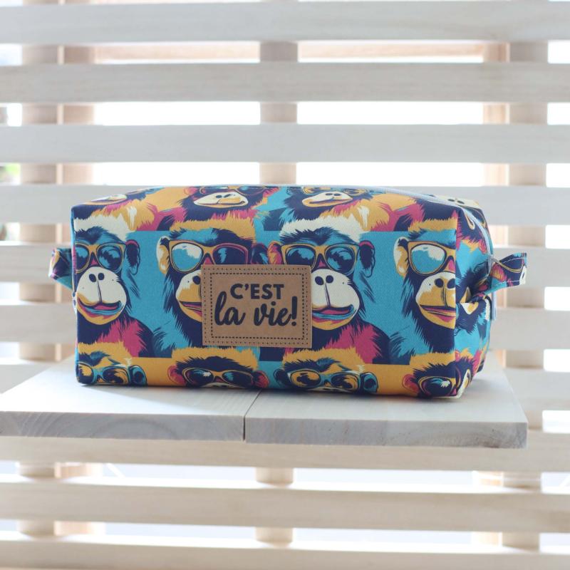 Nähset Boxybag 'Medium' - Affentheater inkl. Labelset 'C'est la vie!'