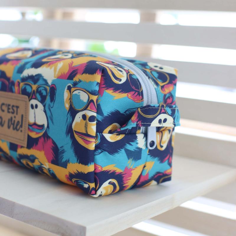 Nähset Boxybag 'Medium' - Affentheater inkl. Labelset 'C'est la vie!'