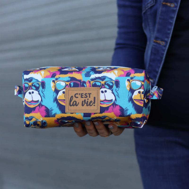 Nähset Boxybag 'Medium' - Affentheater inkl. Labelset 'C'est la vie!'