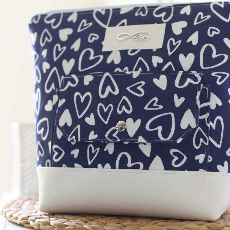 Nähbox große Kosmetiktasche - Lieblingsstück navy