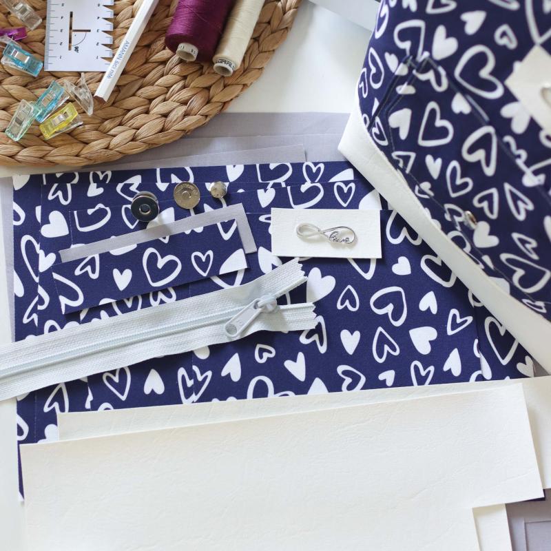 Nähbox große Kosmetiktasche - Lieblingsstück navy