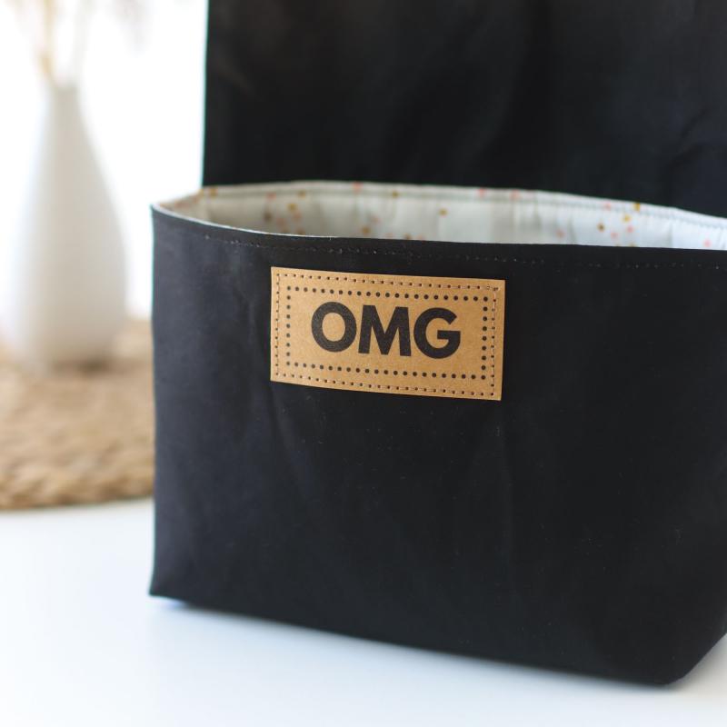 Nähset Minibag - Waxed Black inkl. Labelset 'English'
