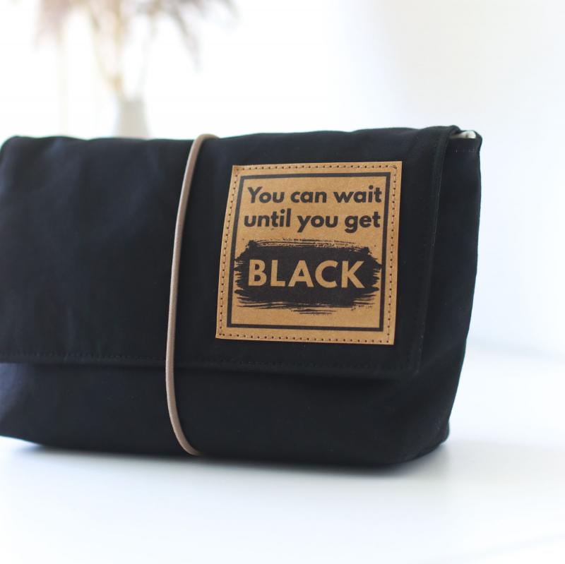 Nähset Minibag - Waxed Black inkl. Labelset 'English'