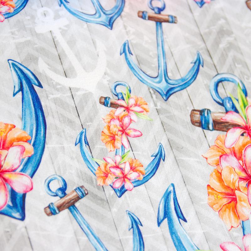 Canvas Eigenproduktion 'Anchor & Flowers'