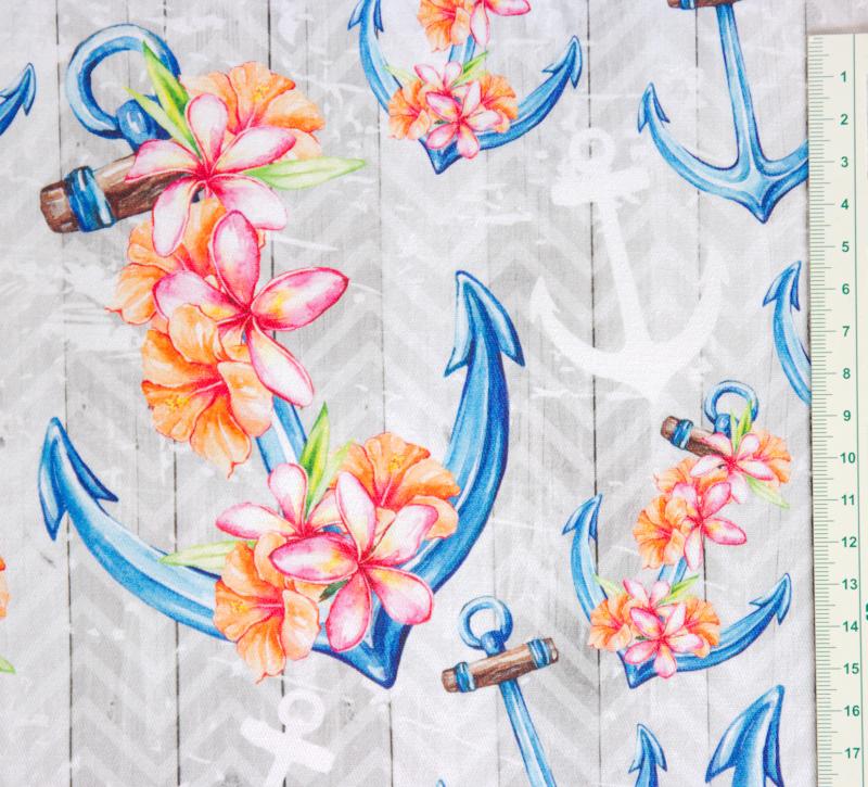 Canvas Eigenproduktion 'Anchor & Flowers'