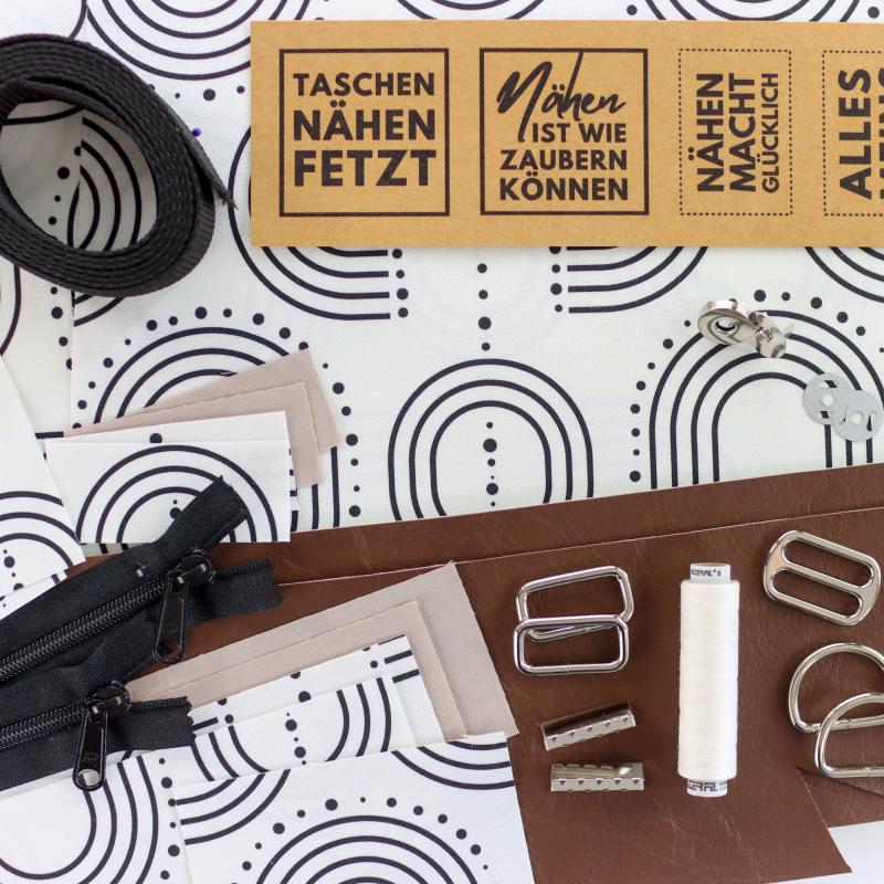 Nähset Tasche 'Katie' - Boho inkl. Labelset 'Nähliebe'