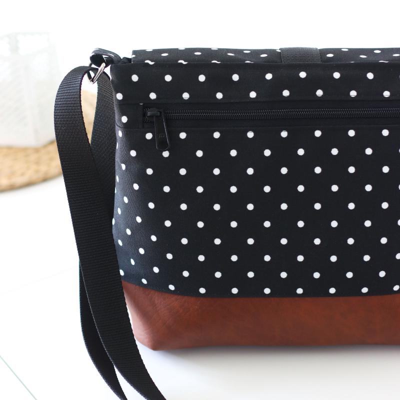 Nähset Tasche 'Katie' - Punkte schwarz
