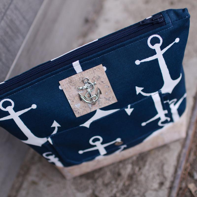 Nähbox große Kosmetiktasche - Anker Navy