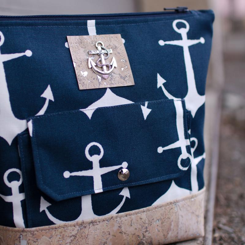 Nähbox große Kosmetiktasche - Anker Navy