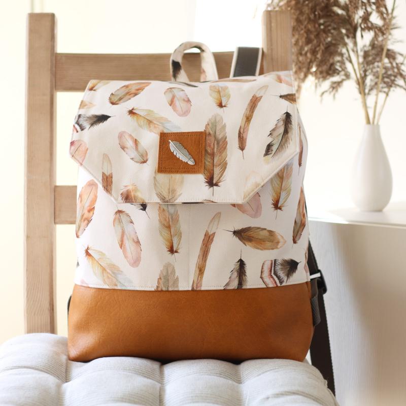Nähbox Rucksack - Feathers Cream