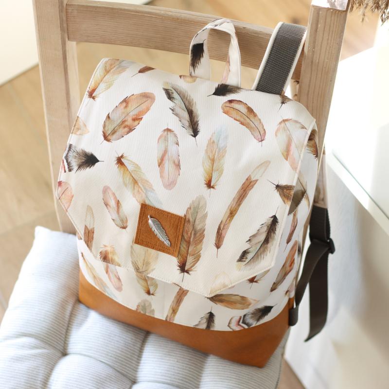 Nähbox Rucksack - Feathers Cream
