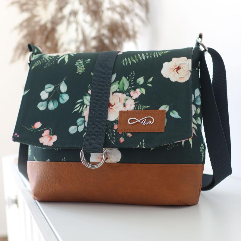 Nähset Tasche 'Katie' - Aquarell dunkelgrün