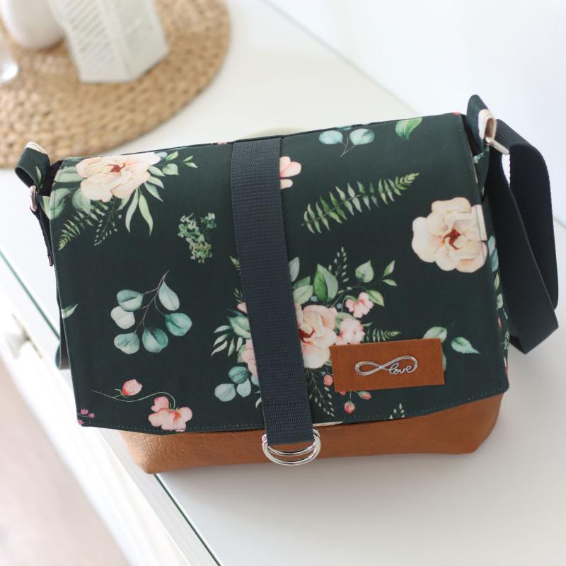Nähset Tasche 'Katie' - Aquarell dunkelgrün