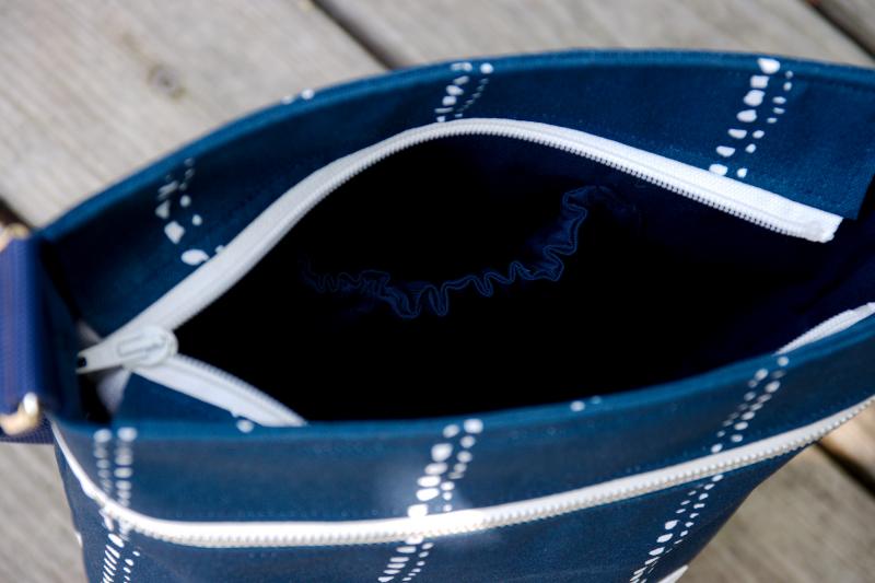 Nähbox Set - Umhängetasche & Geldbörse - Waterdrops Navy