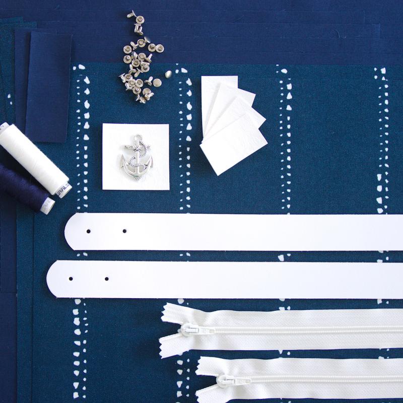 Nähbox 'Piper' - Waterdrops Navy