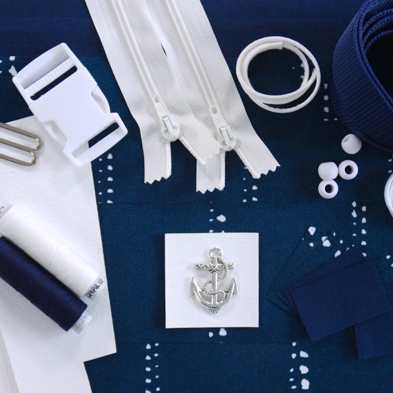 Nähbox Gürteltasche 'Ida' - Waterdrops Navy
