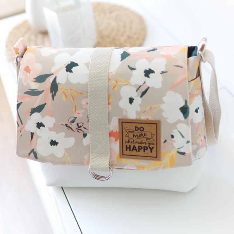 Nähset Tasche 'Katie' - Blumen korall inkl. Labelset 'Floral'