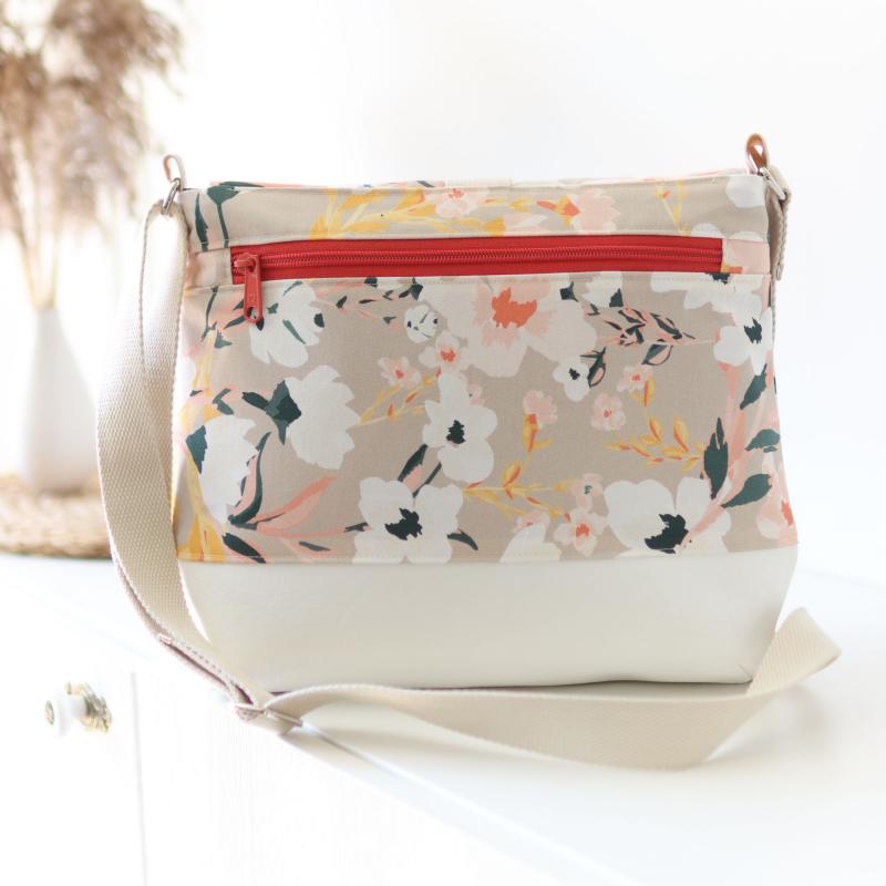 Nähset Tasche 'Katie' - Blumen korall inkl. Labelset 'Floral'