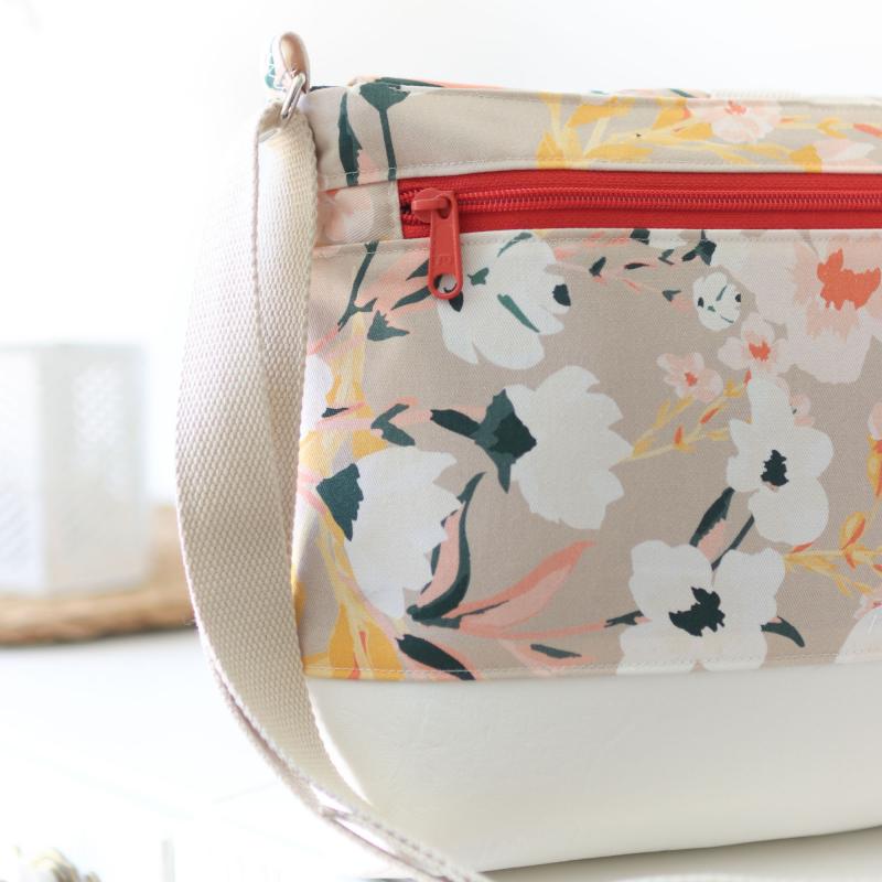 Nähset Tasche 'Katie' - Blumen korall inkl. Labelset 'Floral'
