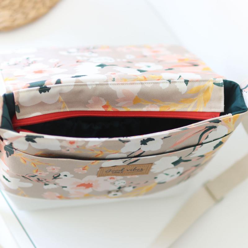 Nähset Tasche 'Katie' - Blumen korall inkl. Labelset 'Floral'