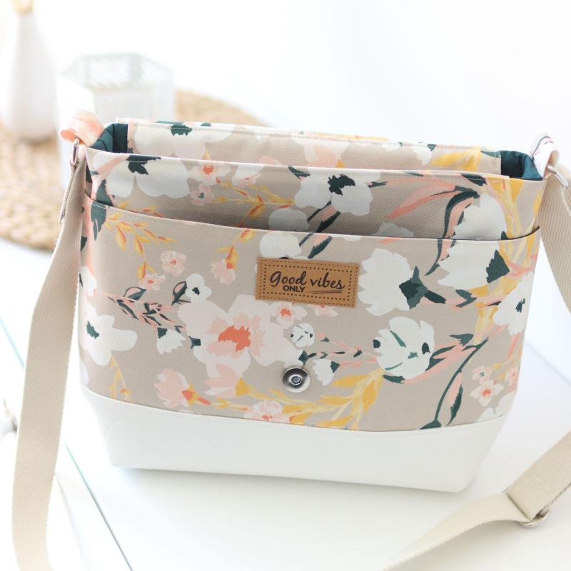 Nähset Tasche 'Katie' - Blumen korall inkl. Labelset 'Floral'