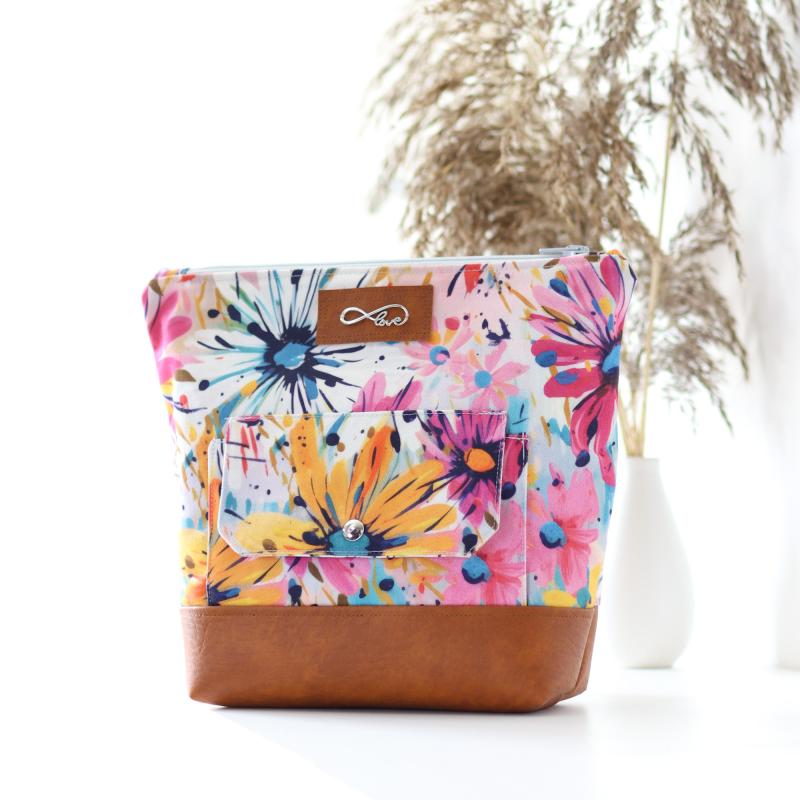 Nähbox große Kosmetiktasche - Blumenkind