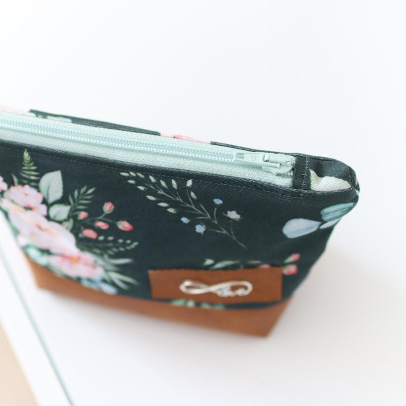 Nähbox Kosmetiktasche - Aquarell Dunkelgrün