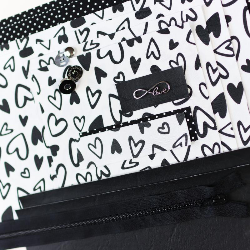 Nähbox große Kosmetiktasche - Lieblingsstück schwarz