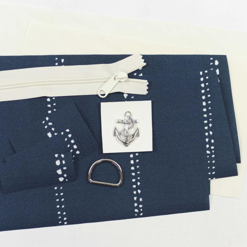 Nähset Zipperbag - Waterdrops Navy