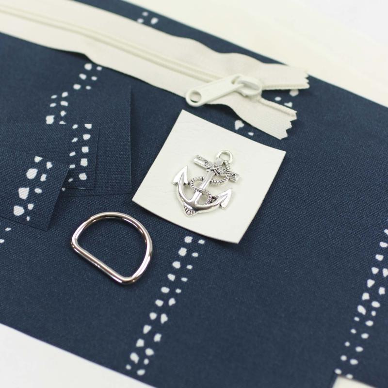 Nähset Zipperbag - Waterdrops Navy