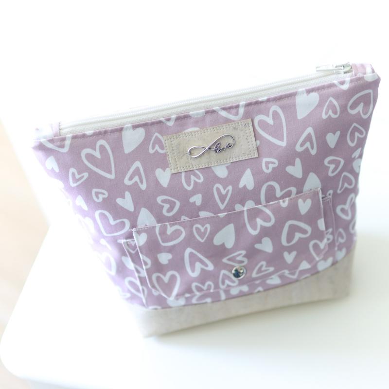 Nähbox große Kosmetiktasche - Lieblingsstück rosa