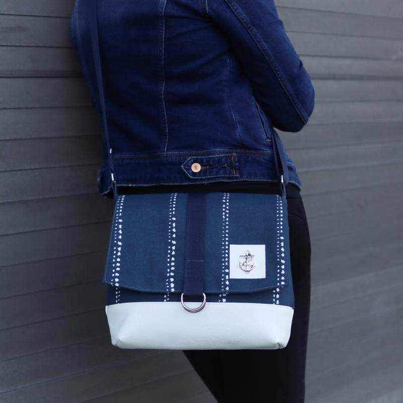Nähset Tasche 'Katie' - Waterdrops Navy