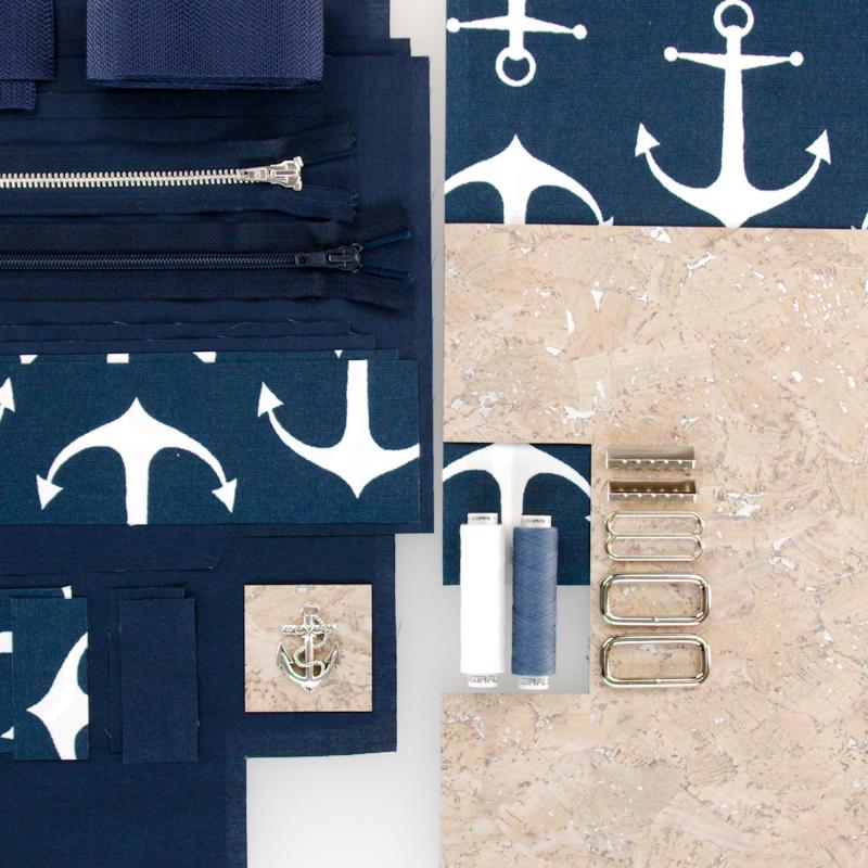 Nähset Umhängetasche - Anker Navy