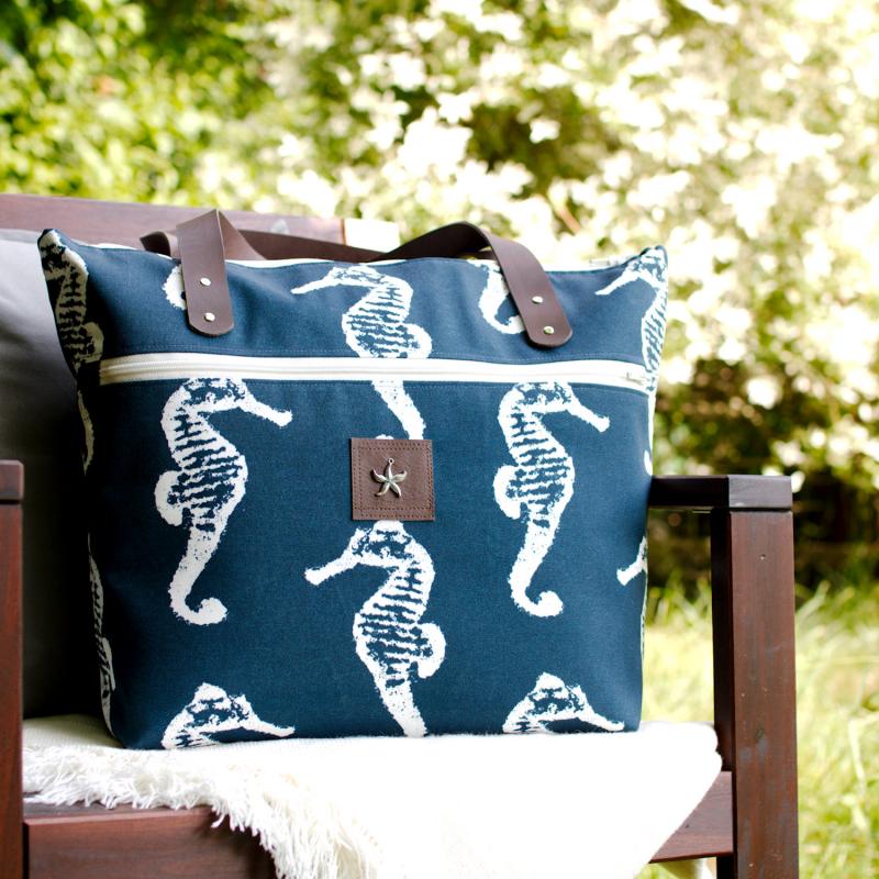 Nähbox 'Piper' - Seepferdchen navy