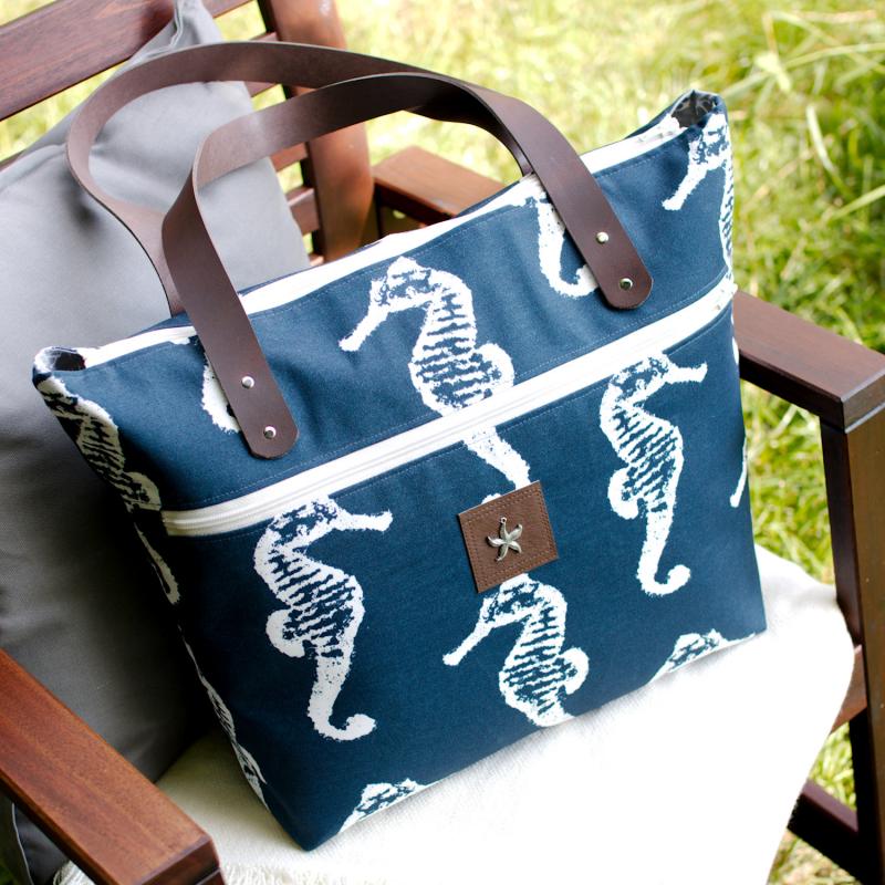 Nähbox 'Piper' - Seepferdchen navy