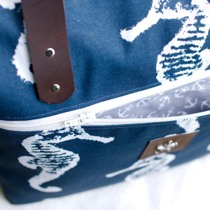 Nähbox 'Piper' - Seepferdchen navy