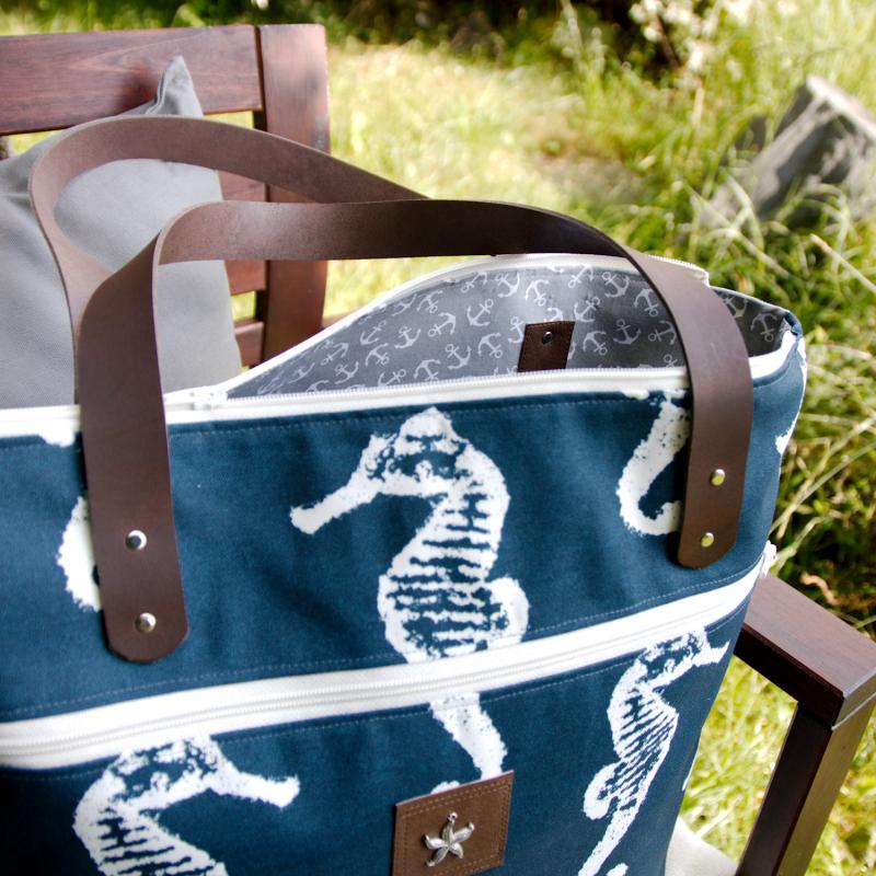 Nähbox 'Piper' - Seepferdchen navy